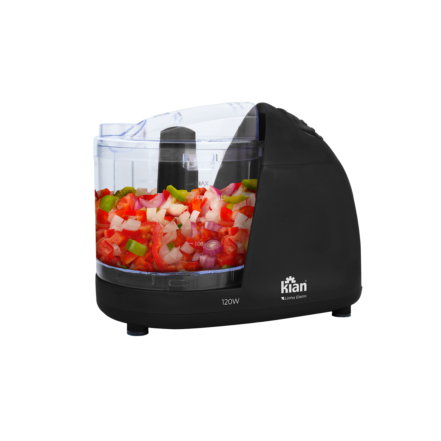 Mini Processador Kian 120W 127V Compacto Preto Mini Processador Kian 120W 127V Compacto Preto